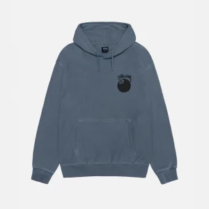 8 BALL HOODIE PIGMENT DYED BLUE