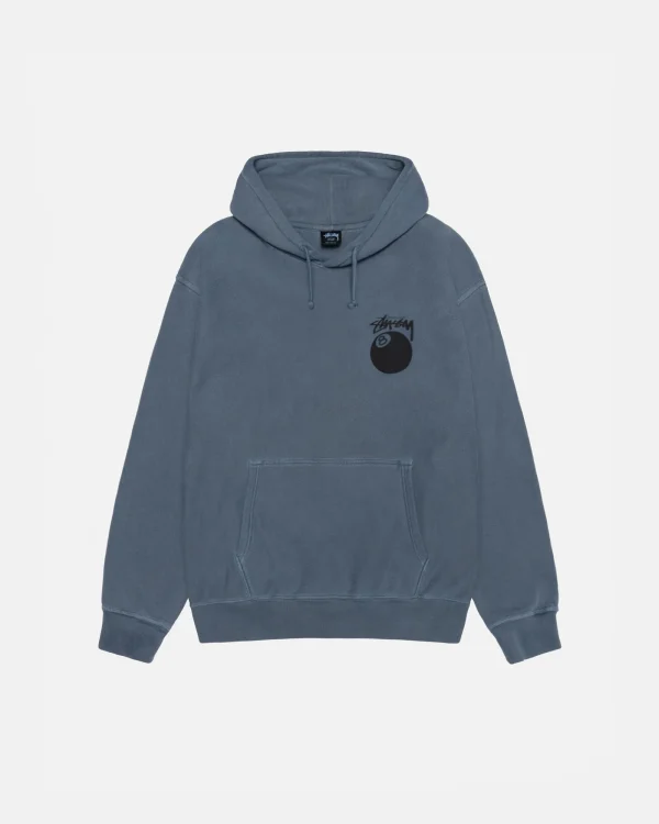 8 BALL HOODIE PIGMENT DYED BLUE