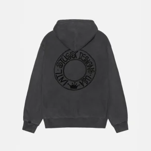 BUANA ZIP HOODIE PIGMENT DYED BLACK