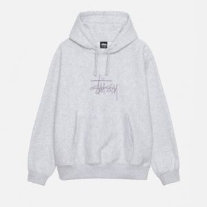 BASIC APPLIQUE GREY HOODIE