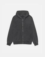 BUANA ZIP HOODIE PIGMENT DYED BLACK