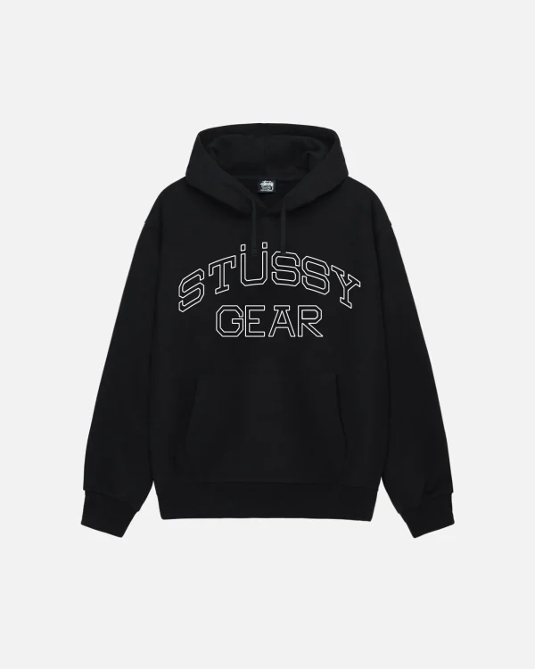 STUSSY GEAR HOODIE BLACK