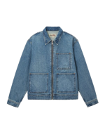 ZIP WORK JACKET DENIM-Blue